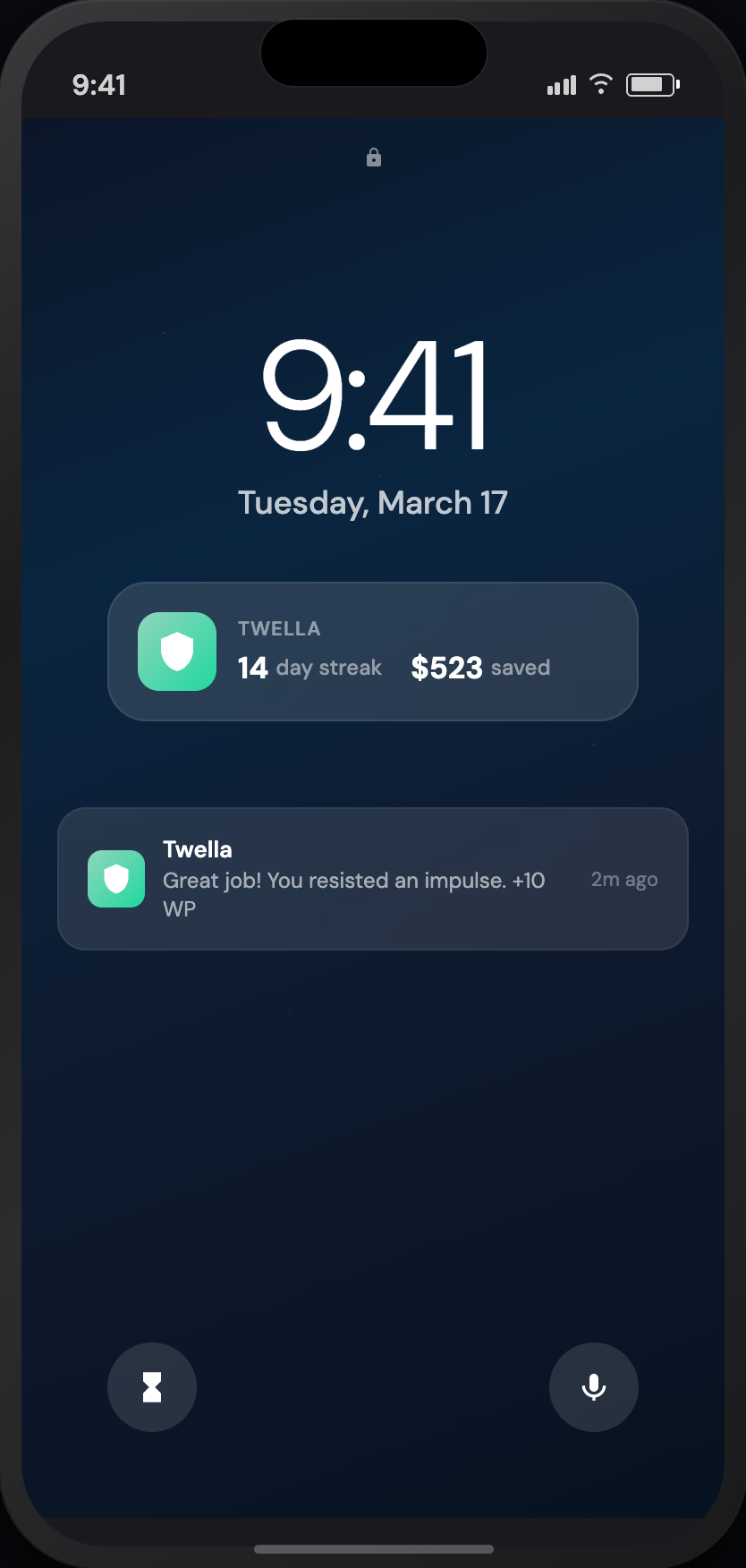 Twella lock screen widget